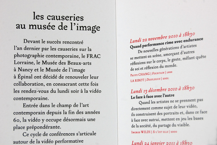 Causeries leaflet, Musée de l’image 4