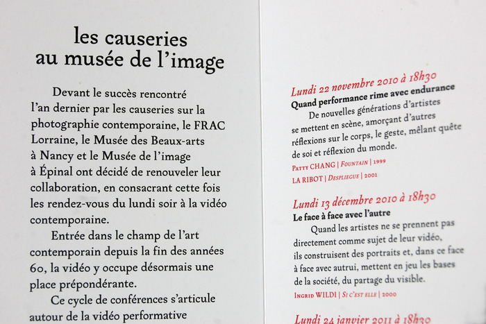 Causeries leaflet, Musée de l’image 4