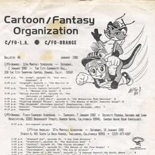 Cartoon/Fantasy Organization – Bulletin #6