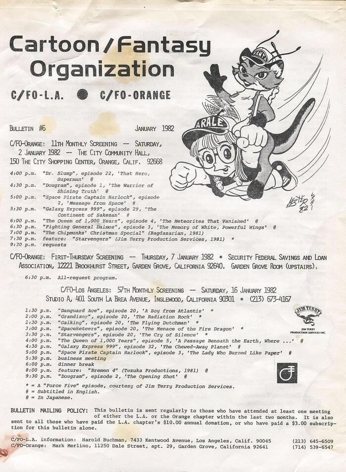 Cartoon/Fantasy Organization – Bulletin #6 1