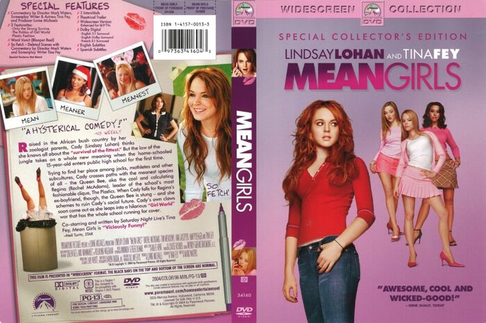 Mean Girls (2004) movie poster, titles, DVD packaging 2