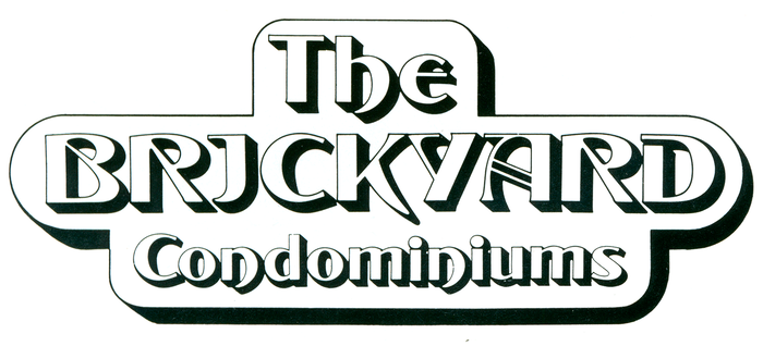 The Brickyard Condominiums logo and ad 1