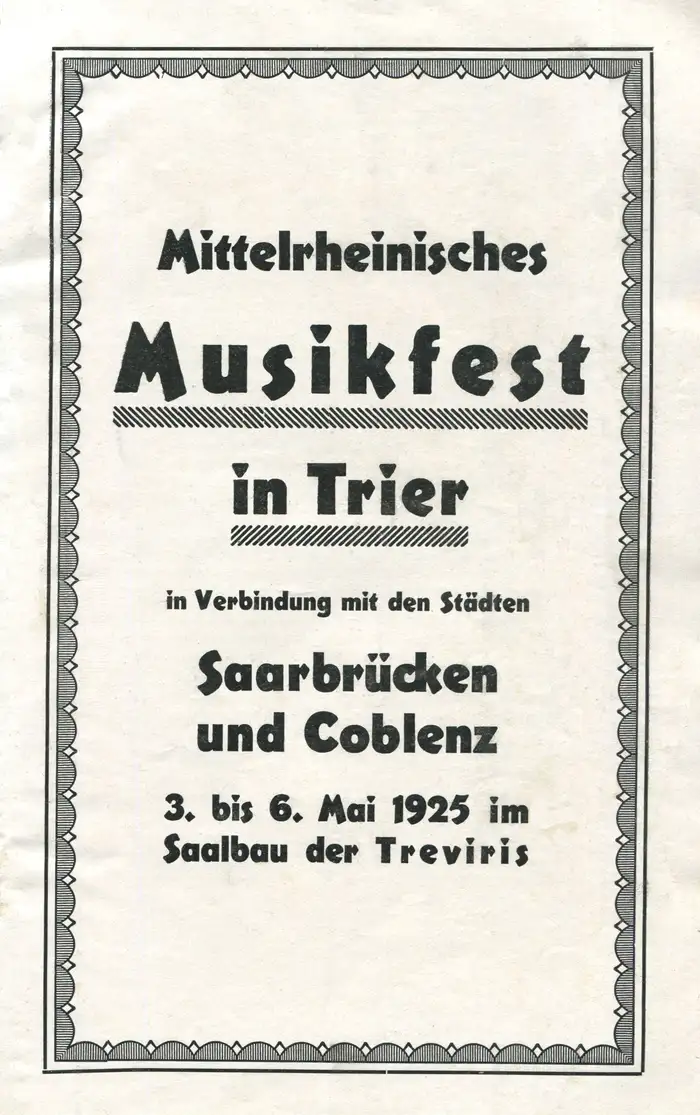 Mittelrheinisches Musikfest in Trier program booklet 2