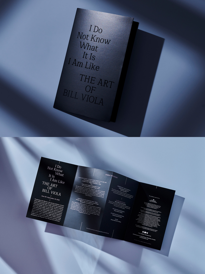 Invitation and program guide to the opening of the exhibition I Do Not Know What It Is I Am Like: The Art of Bill Viola