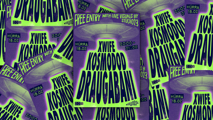 Xwife, Kosmodod and Draugabani at Húrra gig flyer 1