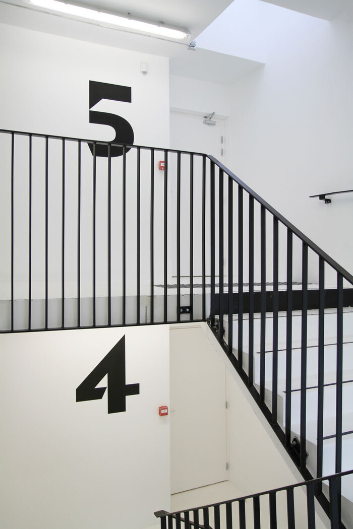 Stencil signs for student housing building, Roubaix 5