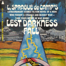 <cite>Lest Darkness Fall</cite> by L. Sprague De Camp (Pyramid)
