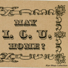 “May I. C. U. Home?” acquaintance card