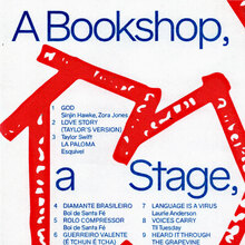<cite>A Bookshop, a Bar, a Stage, a Window, and a Mixtape</cite> poster