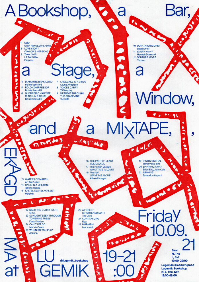 A Bookshop, a Bar, a Stage, a Window, and a Mixtape poster 1