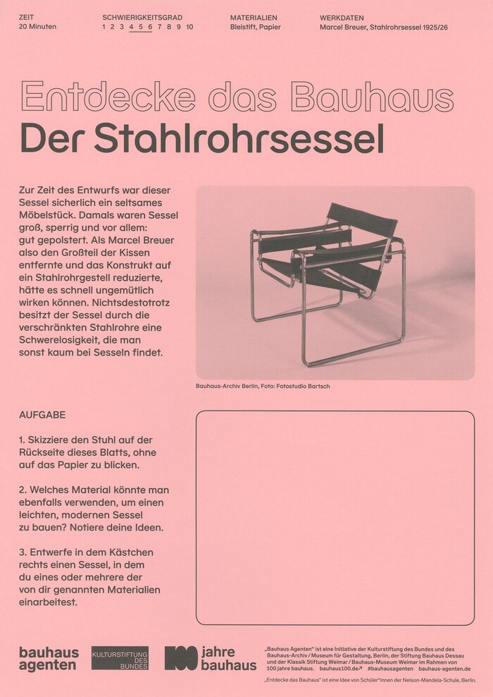 “Entdecke das Bauhaus” exercise sheets 1