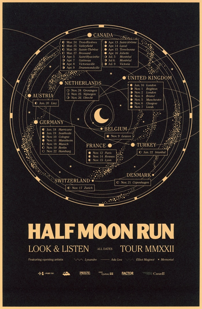 Half Moon Run – Look &amp; Listen tour posters 1