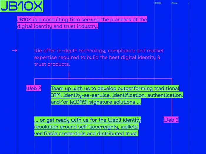 JB10X Digital Identity &amp; Trust Consulting website 2