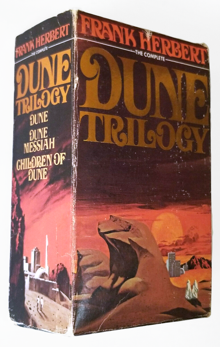 Dune Trilogy: The first three books were also issued in a boxed set by Berkley Medallion, 1977. [More info on ISFDB] “The complete” is added in caps from .