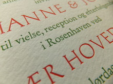 Marianne & Johan wedding invitation