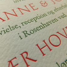 Marianne & Johan wedding invitation