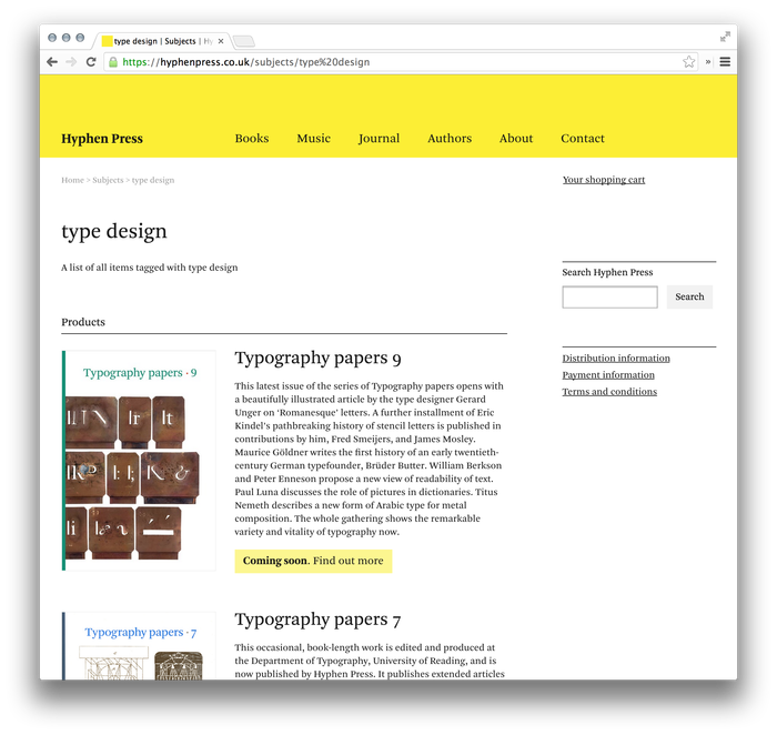 Hyphen Press Website 2