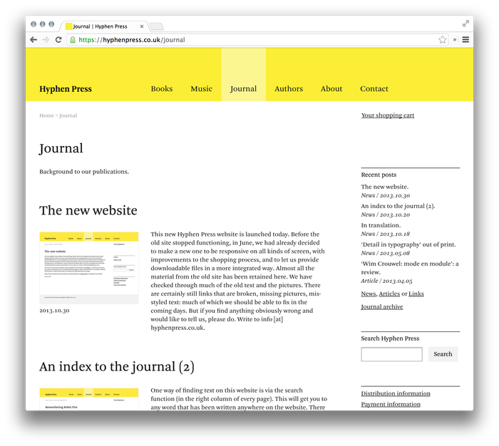 Hyphen Press Website 5