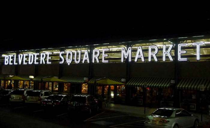 Belvedere Square Market neon sign 2