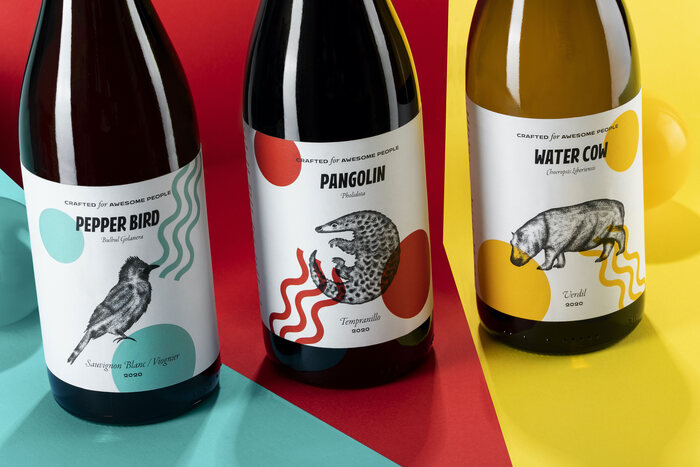 Pepper Bird, Pangolin and Water Cow wines 1