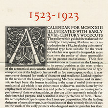 Calendar for MCMXXIII by Linotype &amp; Machinery Ltd.