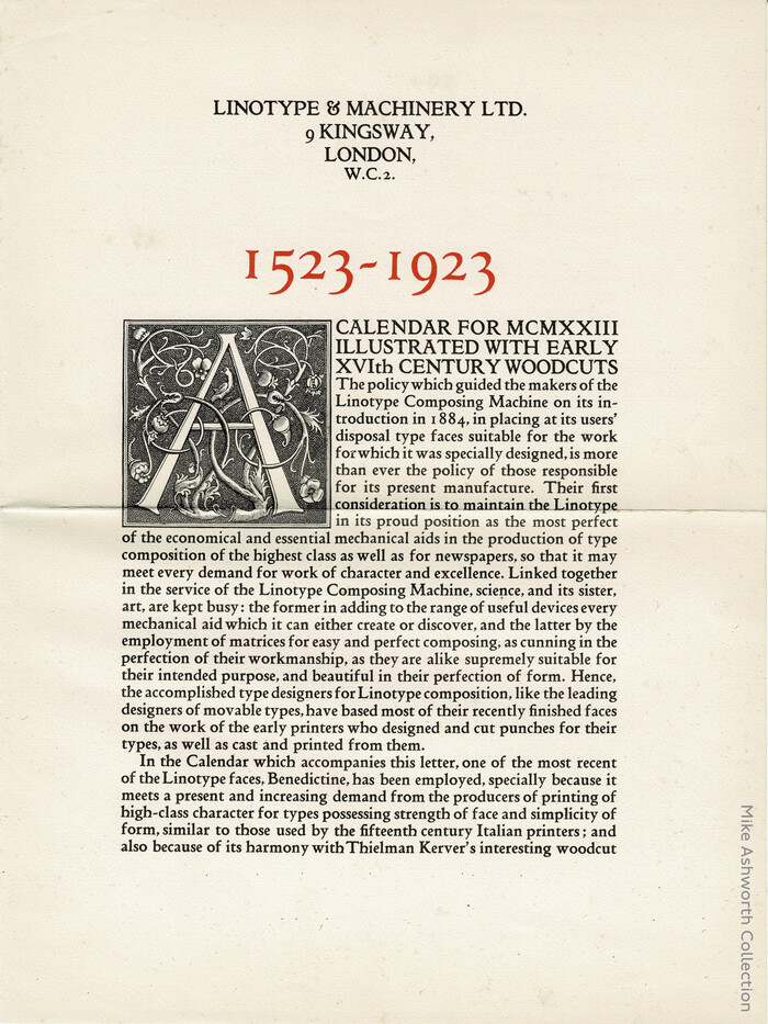 Introductory letter. The woodcut initial used here is reproduced from a work printed in Paris in 1510 by J. Badius Ascensius.