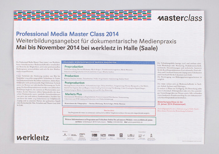 Werkleitz Masterclass ephemera 5