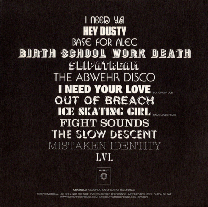Back cover with copyright and remix text in Helvetica (Max Miedinger, Haas, 1957)