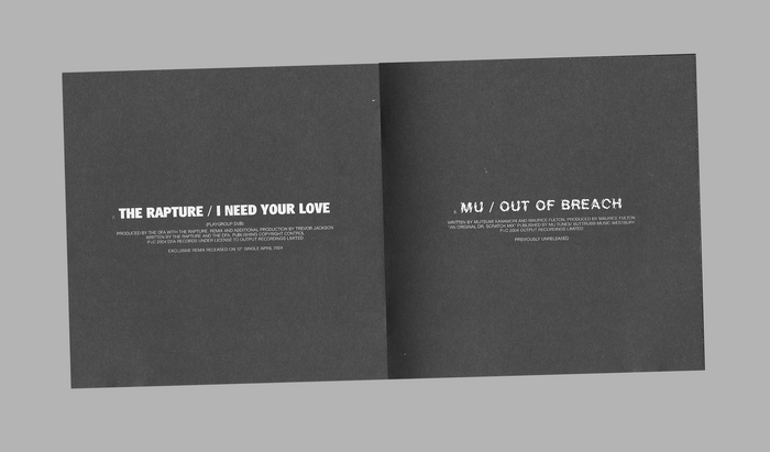 Example spread of booklet that comes with the tracklist