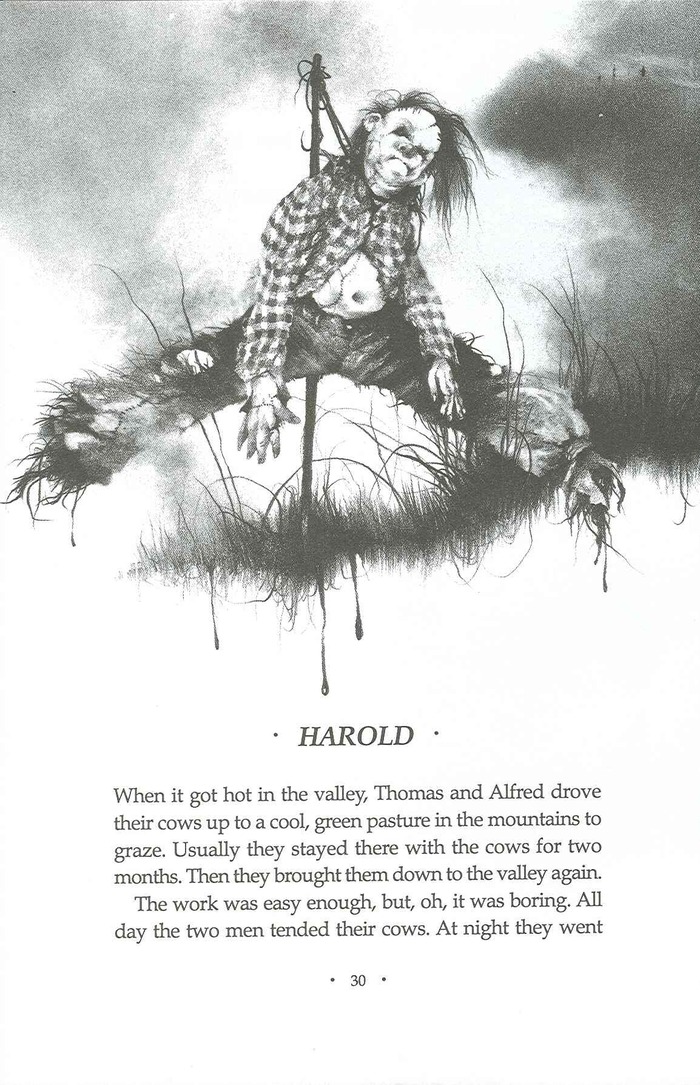 Interior book illustration by artist Stephen Gammell. Text is set in .