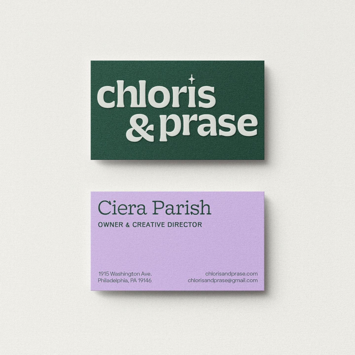 Chloris &amp; Prase branding 3