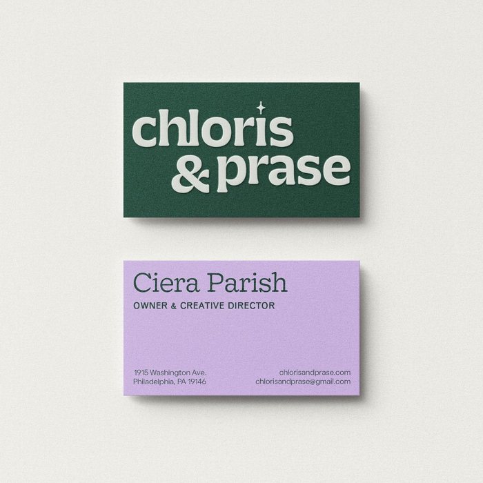 Chloris &amp; Prase branding 3