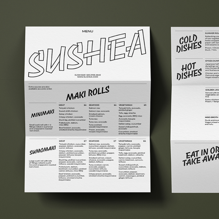 Sushea restaurant identity 8