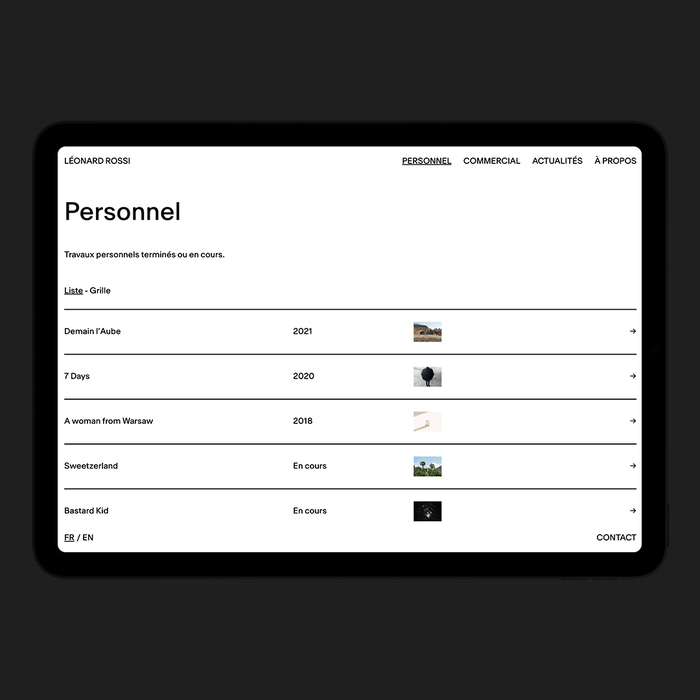 Léonard Rossi website 3