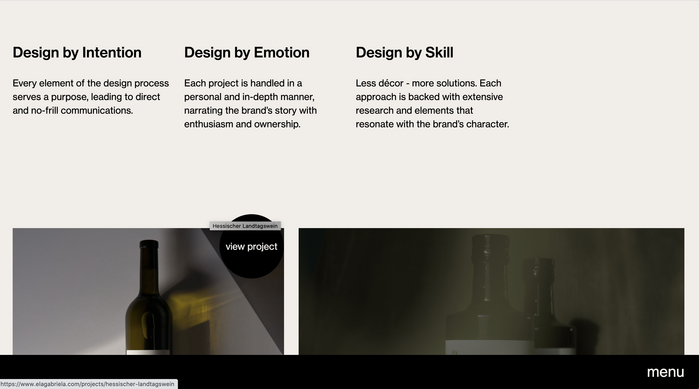 Ela Gabriela Design portfolio website 3