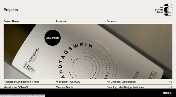 Ela Gabriela Design portfolio website 8