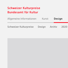 Swiss Culture Awards website