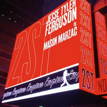 <cite>Take Me Out </cite>video billboard in Times Square