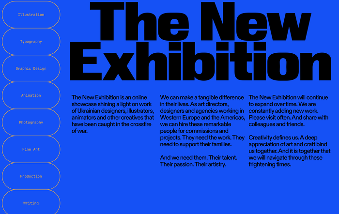 The New Exhibition website 1