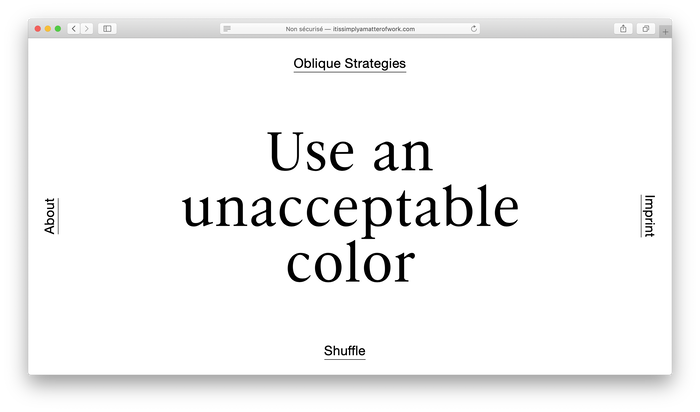Oblique Strategies website 1