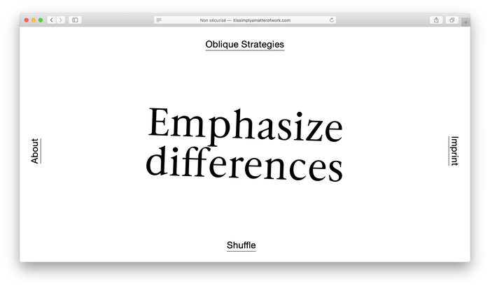 Oblique Strategies website 2