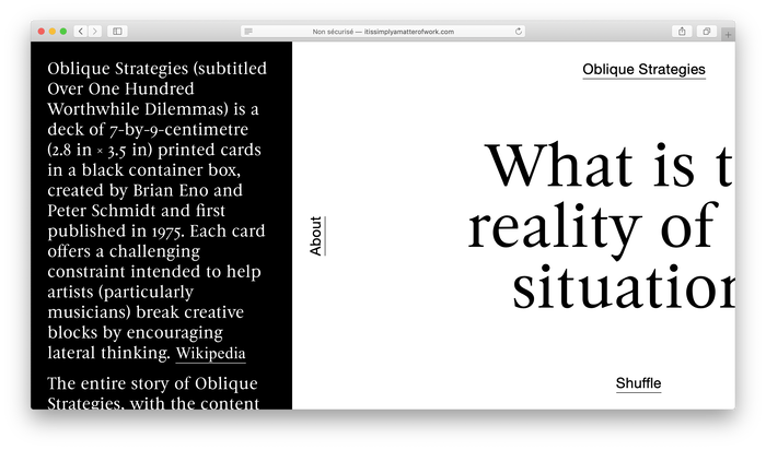 Oblique Strategies website 3