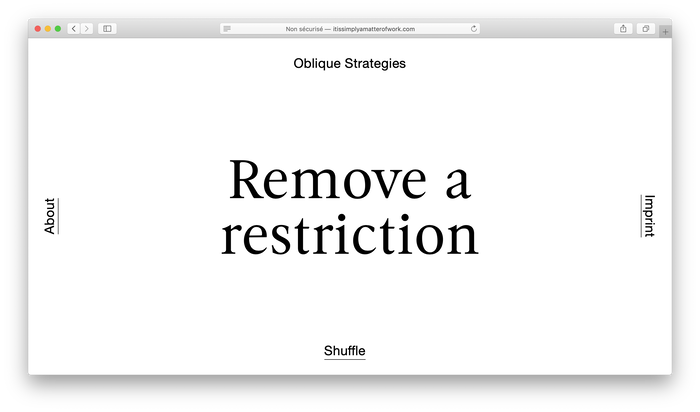 Oblique Strategies website 4