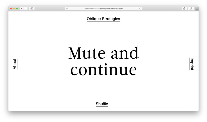 Oblique Strategies website 5