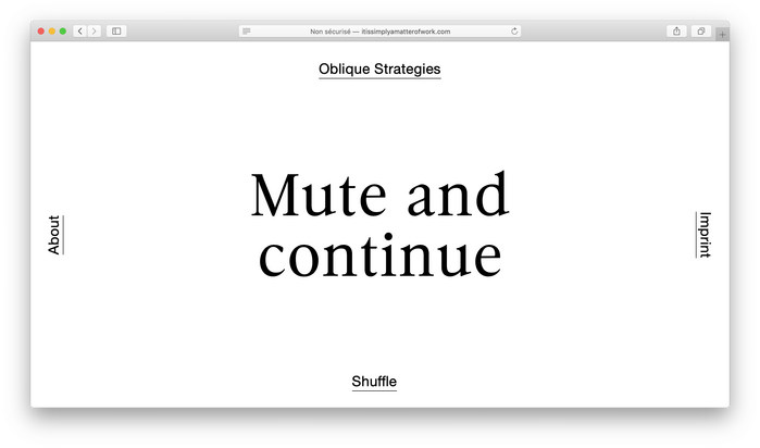 Oblique Strategies website 5