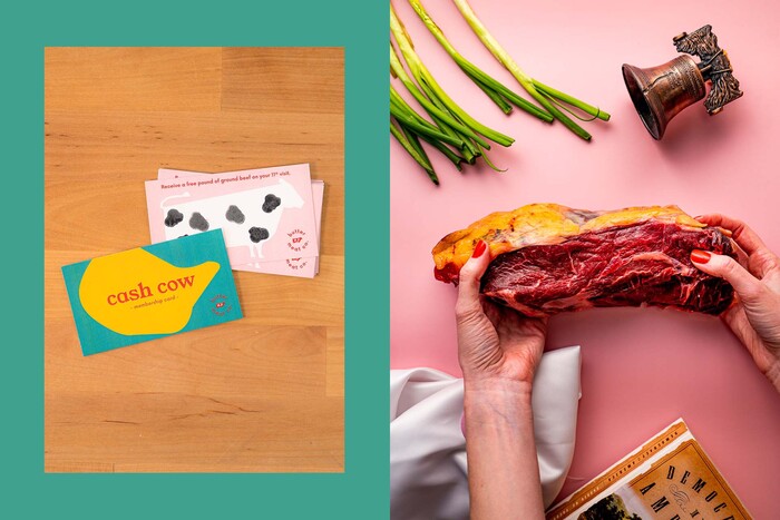 Left: Butter Meat Co.’s loyalty Cash Cow card

Right: Butter Meat Co.’s Liberty Bell box