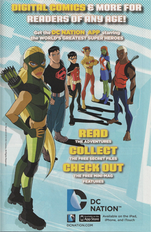 “Digital comics &amp; more for readers of any age!” DC Nation advertisement