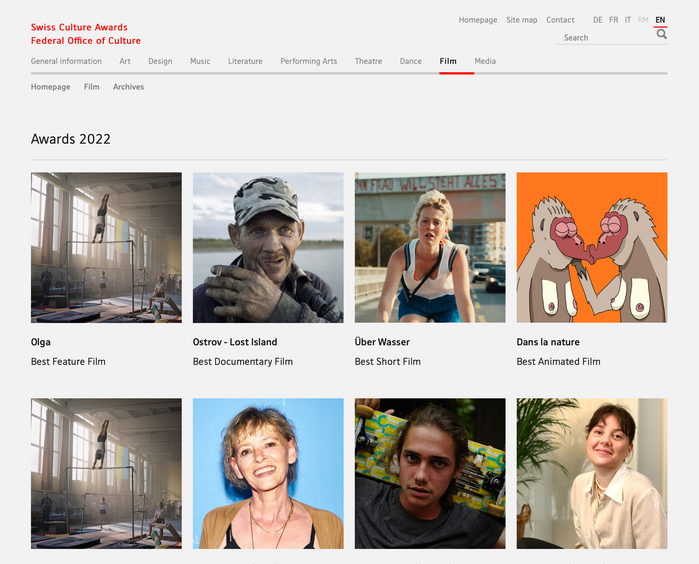 Swiss Culture Awards website 7