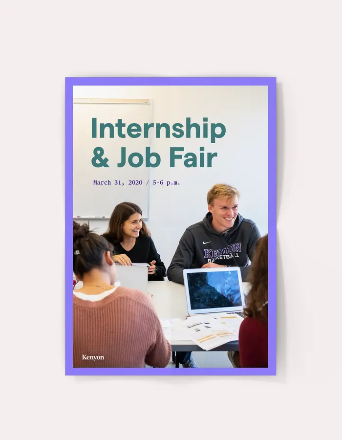 Matter supported by Publico Text Mono for a poster announcing an Internship &amp; Job Fair