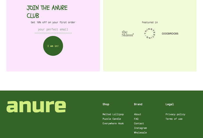 Anure website and logo 5